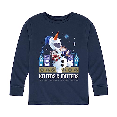 Disney Frozen 2 - Kittens and Mittens - Toddler and Youth Long Sleeve Graphic T-Shirt - Size 2T Navy