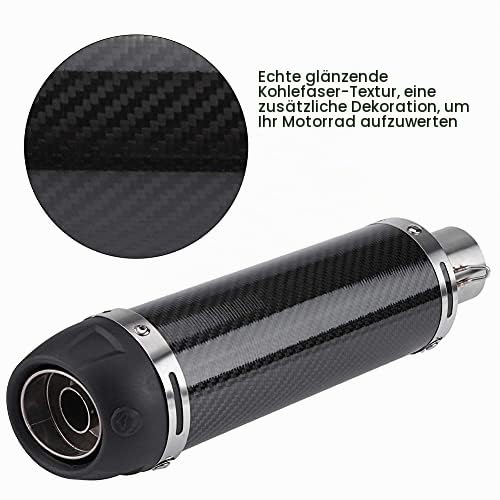 EBTOOLS Motorrad-Doppelmuffler für LTZ, 51 mm, Universal, Motorrad, aus Edelstahl, Carbonfaser, modifiziert, Auspuffrohr mit DB-Killer
