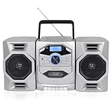 Emerson Portable CD Player Boombox with Cassette Player, Tape Recorder, AM/FM Radio, MP3 AUX Input, Detachable Speakers, AC/DC & Battery Operated – Stereo System for Home, Travel, Indoor & Outdoor Use