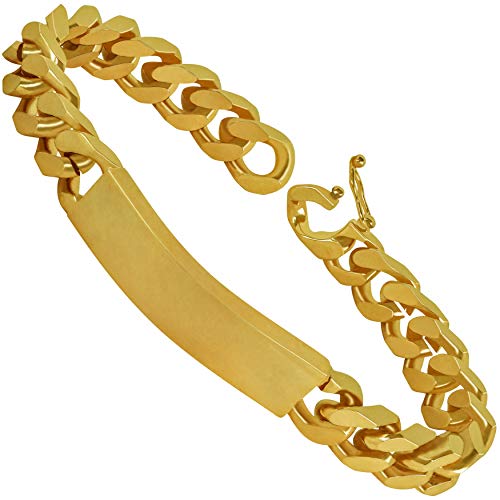 LIFETIME JEWELRY Cuban Link ID Bracelet for Men and Women 24k Real Gold Plated (9)