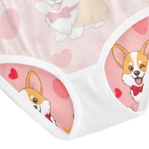 Toddler Girl Panties, Cute Dogs Red Bow Ties Girls Cotton Underwear, 2–8 Years4