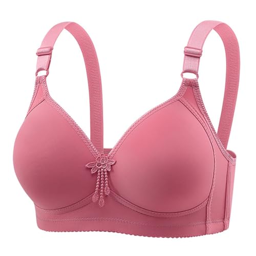 Women's No Underwire Push Up Bra Lightweight Wireless Bras Stretch Breathable Lift Bralette Full Coverage Everyday Bra Red