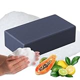 Pelican Soap Charcoal Soap with Kaolin Clay & Papaya Extract, Black SOAP Bar for Women & Men, Exfoliating Bar Soap for Smoother Skin Texture & Pore Care, Japanese Full Body Scrub, 4.76 oz