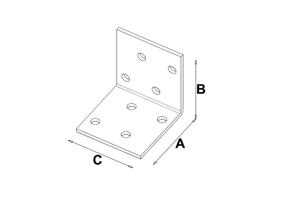 Buy KM1 Galvanised Corner Brace 40x40x40 T2mm Angle Bracket Joints