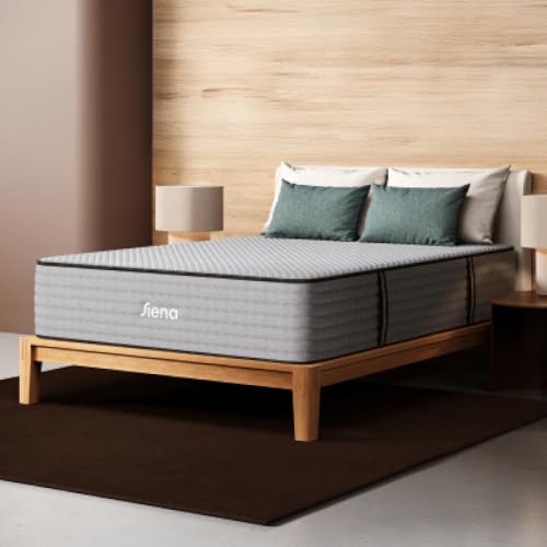Image of Siena 14 inch Signature Hybrid Twin Mattress & 2 Bonus Pillows - Medium Firm - Memory Foam & Innerspring System - 180-Night Trial - Pressure-Relief - Mattress in a Box