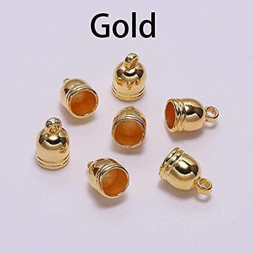 Image of Diy Crafts 15817 End Tip Tassel Caps Beads Cap End Cap Bead Looms for Jewelry Making Findings Diy Handmade Accessories Supplies, 8 X 13mm (Multicolor)
