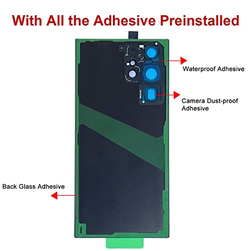 Perzework OEM Rear Back Glass Replacement Compatible with Samsung Galaxy S22 Ultra 6.8 inches 5G with Reparing Toolkit and Manual (Phantom White)