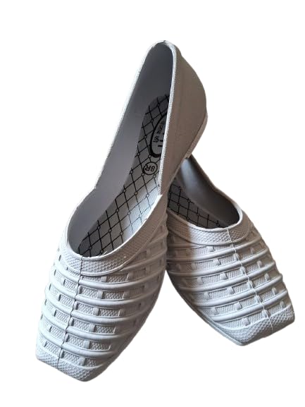 Image of Waterproof Rainy Footwear | PVC Casual Flats for Girls | Anti-Skid Monsoon Wear Grey Color