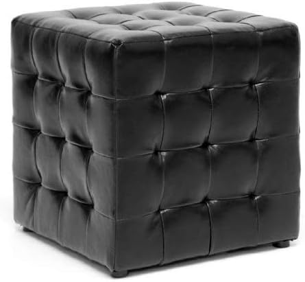 Baxton Studio Siskal Ottoman, Black