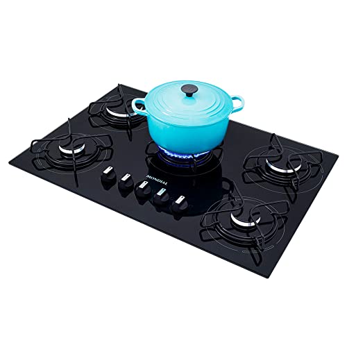 MONDIAL Cooktop a Gás, 5 Bocas, Preto/Inox, Bivolt - CTG-02 glide
