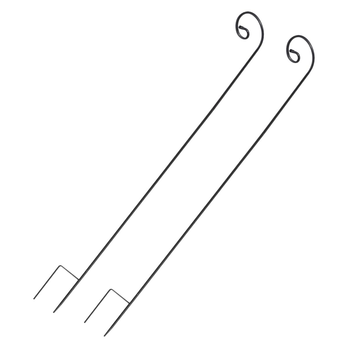 Didiseaon Lot de 2 Crochets en Fer Noir, Résistants la Rouille, Faciles à Assembler et Détachables pour Suspendre Pots de Fleurs et Lampes Jardin ou Pelouse
