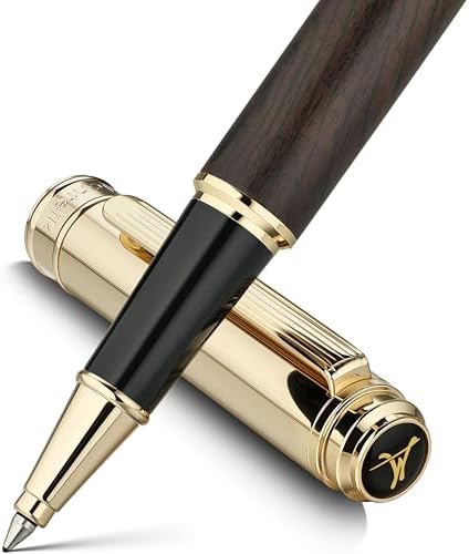 316 Luxury Journaling Pen, Nice Natural Wood for Writing, 24K Gol...