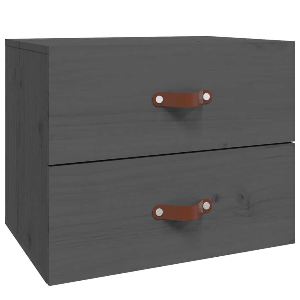 Mesitas de noche de pared genéricas 2 piezas de madera de pino macizo, 50 x 36 x 40 cm, estantes flotantes con gran espacio de almacenamiento para revistas y mandos a distancia