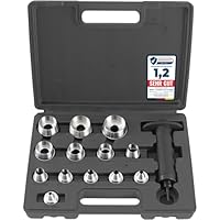 TECPO Locheisen Satz 14-teilig, Loch Stanzen 5-35mm Durchmesser Lochstanzer Henkellocheisen Werkzeug Set -Locheisenhalter mit ergonomischem Griff