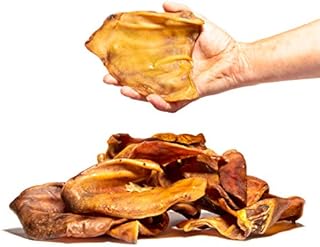 Pigs Ears For Dogs Quality Large 16 Pieces Highest Welfare Grade Natural Dried Snack Whole Pork Ear Chew Healthy Treats by J&J Tasty Treats