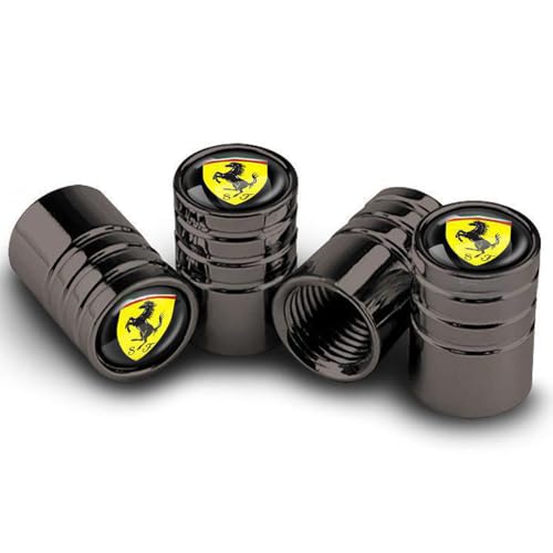 4PCS Tire Valve Stem Caps for Ferrari F430/F12/F458/488/812, Leakproof Air Caps Cover, Durable Automotive Valve Stem Caps, Tire Trim Accessories,C