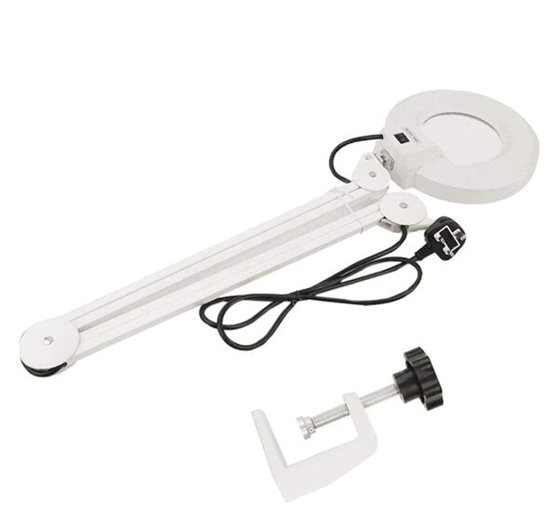 Lupa, lámpara de aumento de 5 aumentos, lente con luz diurna brillante, lámpara de escritorio con aumento, brazo oscilante giratorio, lámpara de sobremesa para mesa, tareas, manualidades, joyería