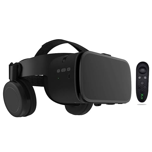 Gafas VR Auriculares Bluetooth VR para iPhone/Samsung... Gafas de Realidad Virtual 3D con Control Remoto inalámbrico, Gafas VR para películas y Juegos compatibles con Android/iOS (Negro)