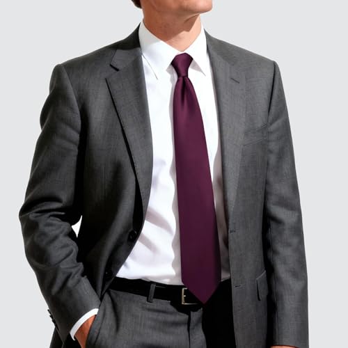 Image of Hi-Tie Men's Extra Long Solid Satin Tie Set 63 Inch /70 Inch Formal Necktie