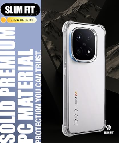 Image of WOW IMAGINE Ultra-Hybrid Crystal Clear Back Case for iQOO 15 5G | Shockproof Design | Camera Protection Bump | Hard Mobile Back Cover with Cushioned Edges - Transparent