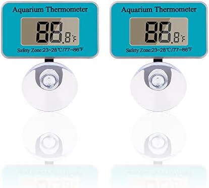 Aquarium Thermometer with Sucker, Second Generation（Update）, 2 Pack, 1 Yr Warranty