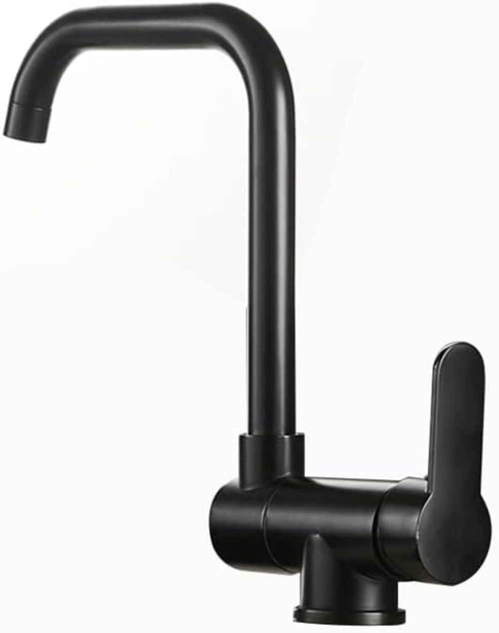 Robinet de cuisine noir contre les éclaboussures avec mitigeur eau chaude froide rotatif