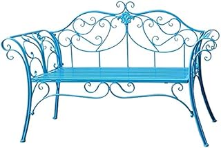 Banco de jardim ao ar livre, banco de pátio de jardim ao ar livre para o seu tempo de lazer, banco de jardim de 52 polegadas, banco de terraço de parque, cadeira de assento duplo para pátio, cadeira