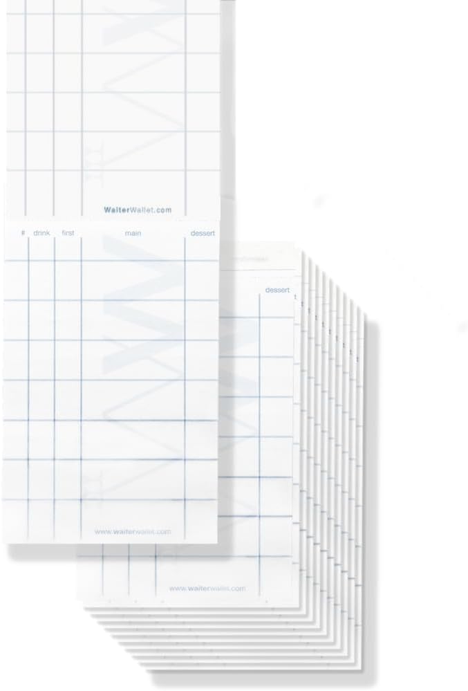 Waiter WalletWaiter Wallet Jr. Pads, Three Inches by Five Inch Formatted Restaurant Guest Order Pads, Twelve Pads with Fifty Perforated, Staple Bound Pages