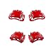 CCK01276 FRONT + REAR [ 4 ] Performance Grade Semi-Loaded Powder Coated Red Caliper Assembly Set Kit