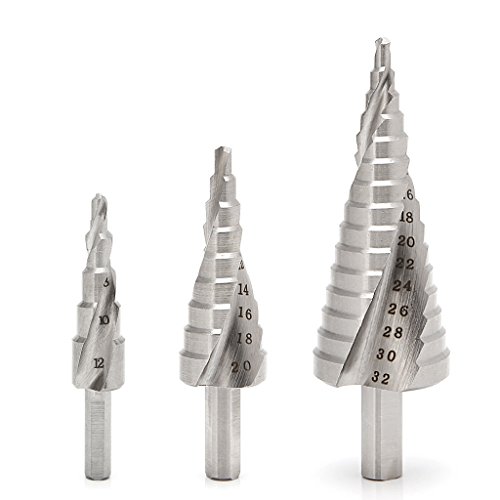Longsw 3Pcs HSS 4241 Flûte En Spirale Étape Foret Set Core Cone Étape Perceuse Trou Cutter