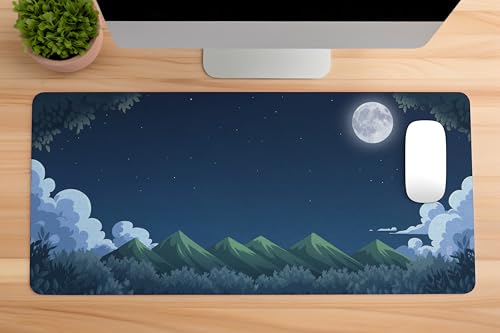 Image of Night Sight Premium Desk Mat | Anti-Skid | Anti-Slip | 80 x 30 cm | Laptop Mat for Work from Home /Office /Gaming- Extended Mouse pad and Keyboard Desk mat