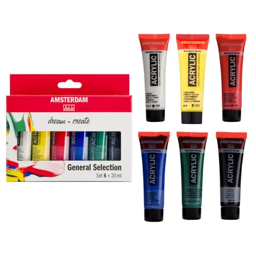 Amsterdam Standard Series Set de Pintura Acrílica para Novatos | Set de Mezcla de Colores (6 x 20 ml) | Colores Básicos
