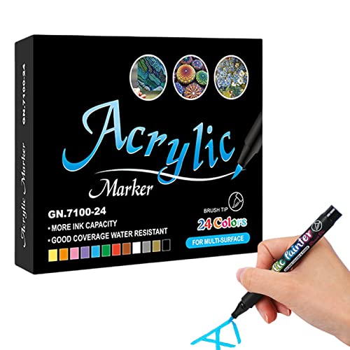 Canetas Acrílicas - Conjunto de marcadores de acrílica,Canetas de para pintura de rocha Vidro Tecido