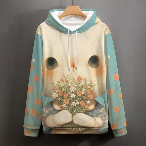 Sweat à capuche chat blanc le confort thermique pour affronter le froid S