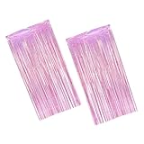 LIFKOME パーティーデコレーション用プラスチック製背景カーテン 結婚式イベントの写真背景とパーティーレイアウト小道具 2個セットフリン