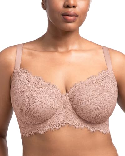 Image of HSIA Minimizer Bra for Women - Plus Size Full Coverage Lace Bra with Underwire, Non Padded