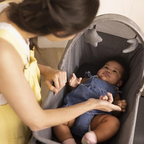 Safety 1st 4-in-1 Portable Play Yard with Bassinet, Portable Bassinet, and Flip-Away Changer, Gray - image 6