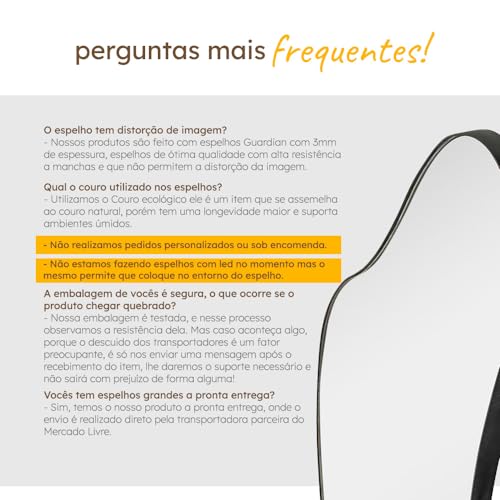 Espelho Grande Moderno Pinterest Orgânico Corpo Inteiro de Chão com Moldura em Couro Industrial 60x1