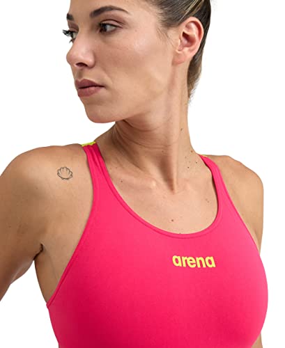 Image of Arena Womens Solid Team Swimsuit Swim Tech Back MaxLife Open Back Bathing Suit Athletic Swimwear