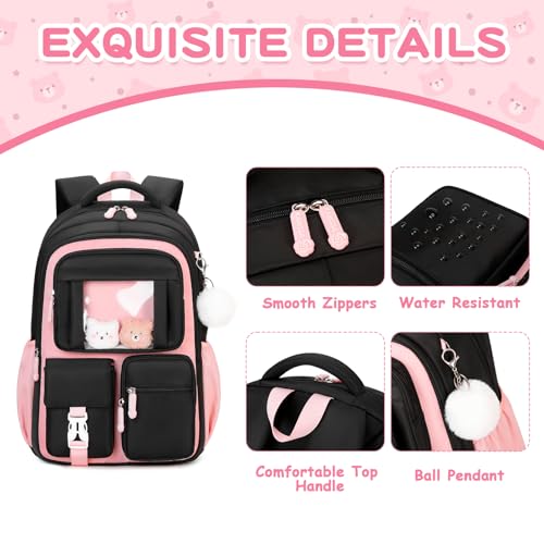 Image of PIG PIG GIRL Kids Backpack for Girls School Book Bag for Elementary Primary