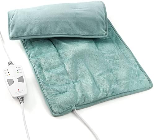 Andola Heating Pad, Weighted Heating Pad with Massaging Vibrations, Massage Heating Pad for Back Cramps Shoulder Pain Relief, 6 Massage Types & 3 Heat Settings, 18 Relaxing Combinations, 12” x 24”