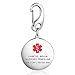 Produktbild Lorajewel Medical Alert Edelstahl Kreis ID Tag Schlüsselbund Emergency SchlüSselring Medizinische Schlüsselanhänger, Kostenlose Gravur Angepasst (Style 1)