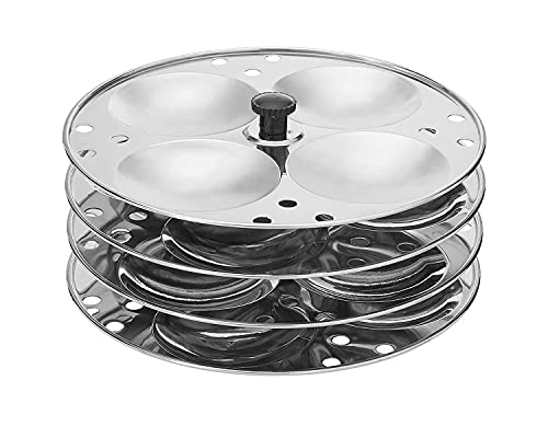 Image of BLeaf Stainless Steel-Regular Idli Stand /Regular Idli Plates (4 Plates, 16 Idlis)