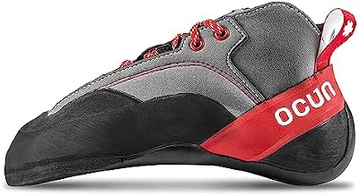 Ocun Jett Crack Rock Climbing Shoes, Grey/Red, 10.5
