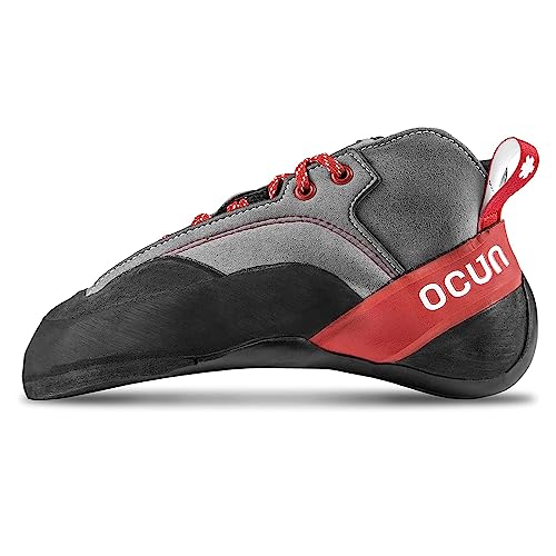 Ocun Jett Crack Rock Climbing Shoes | Performance Shoe for Crack and Trad Climbing, Grey/Red, 7.5 by Ocun - Used condition - US$102.87