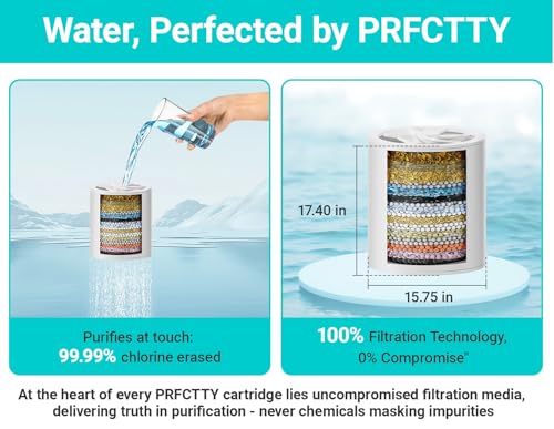 Image of 20 Stage Shower Head Filter,Revitalize Hair,Skin Nails While Purifying Water,Prevent Scale Buildup,High Output Fan Technology Softener Hard Water 99% Remove Lead,Chlorine,Fluoride and Chemicals,Chrome