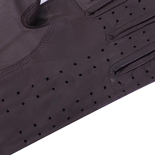 Meetoget⠀ Luvas de couro para dirigir masculinas de pele de cabra, sem forro, tela sensível ao toque