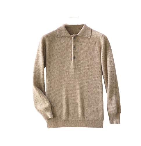 Men's Wool Warm Sweater Winter Knitted Top Casual Loose Pullover Men Jumper Brown Gray