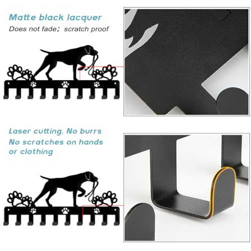 SUPERDANT Schlüsselhalter Mit Kurzhaarigem Vorstehhund Schlüsselhaken Hund Mit Pfotenabdruck Schlüsselleiste Mit 10 Haken Dekorative Wandhaken Schlüssel Organizer Für Hundeleine Küchenwanddekoration