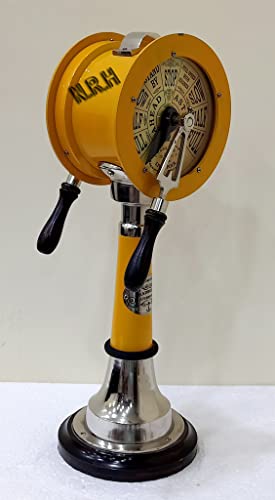Nautical Antique Yellow Patina Ship Engine Telegraph Decorative with Bell Sound Working Instrument